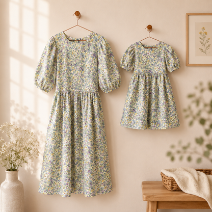 Floral Mom & Me Dress (Pink & Lemon)