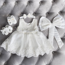 Load image into Gallery viewer, White Bow Dress + Headband