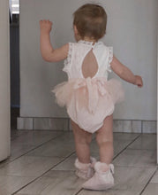Load image into Gallery viewer, Peach Lace &amp; Tulle Romper