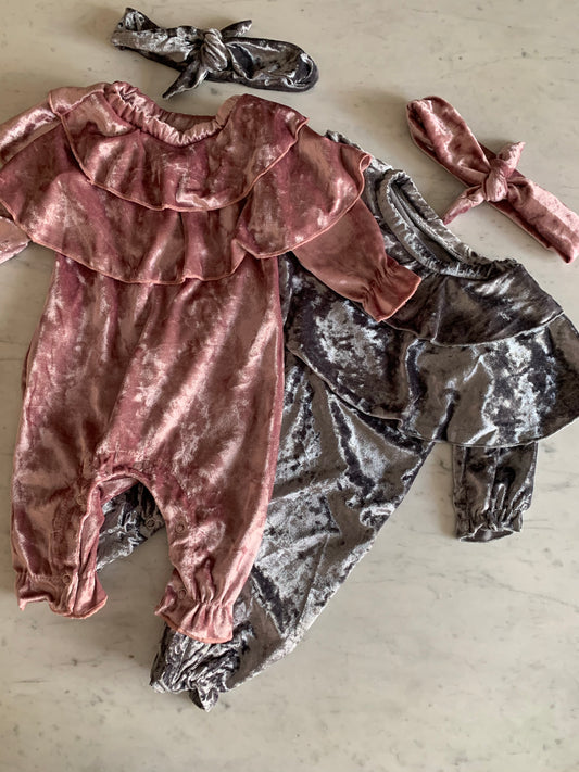 Velvet Ruffle Romper