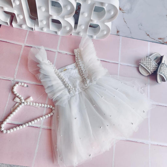 White Pearl Princess Dress