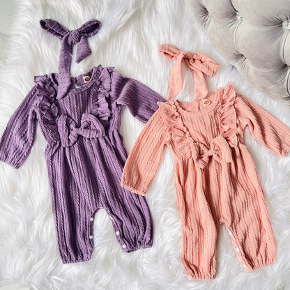 Longsleeve Bow Jumpsuit + Headband