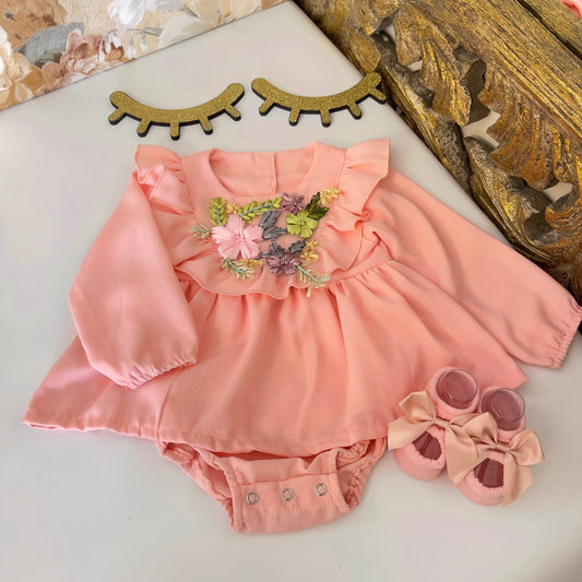Flower Appliqué Romper